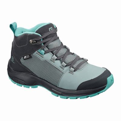 Dětské Trekové Boty Salomon OUTWARD CLIMASALOMON™ WATERPROOF Zelene/Černé SA68320-386